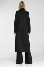 Abrigo Mujer Largo Espiga Doble Botonadura – Negro – detalle 4 | DOMELVA
