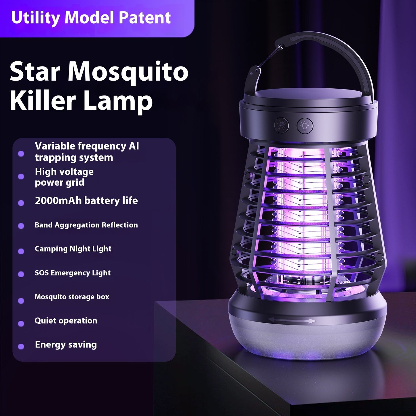 Lámpara Antimosquitos AuraZap 2 en 1