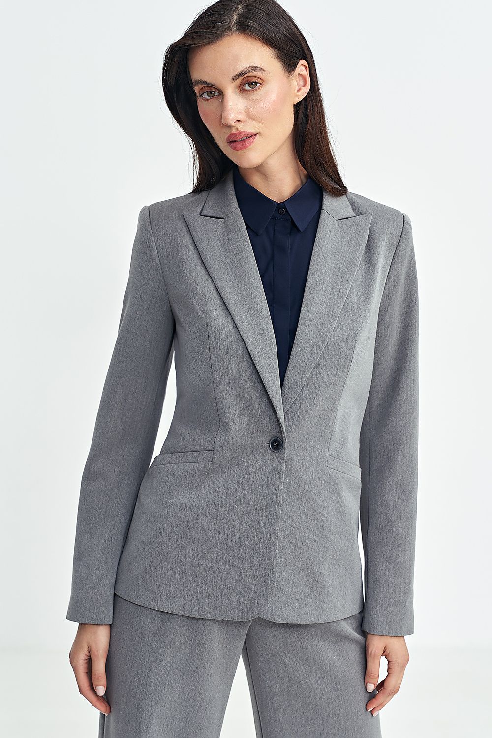 Blazer Mujer Entallado Sastrería – Gris Piedra | DOMELVA