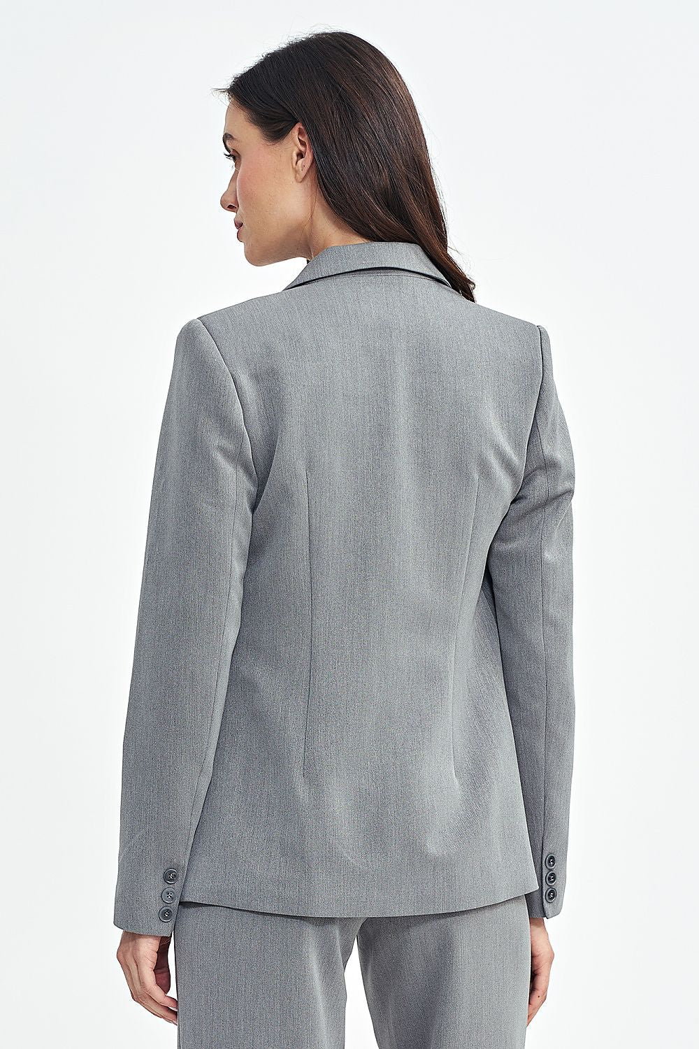 Blazer Mujer Entallado Sastrería – Gris Piedra – detalle 3 | DOMELVA