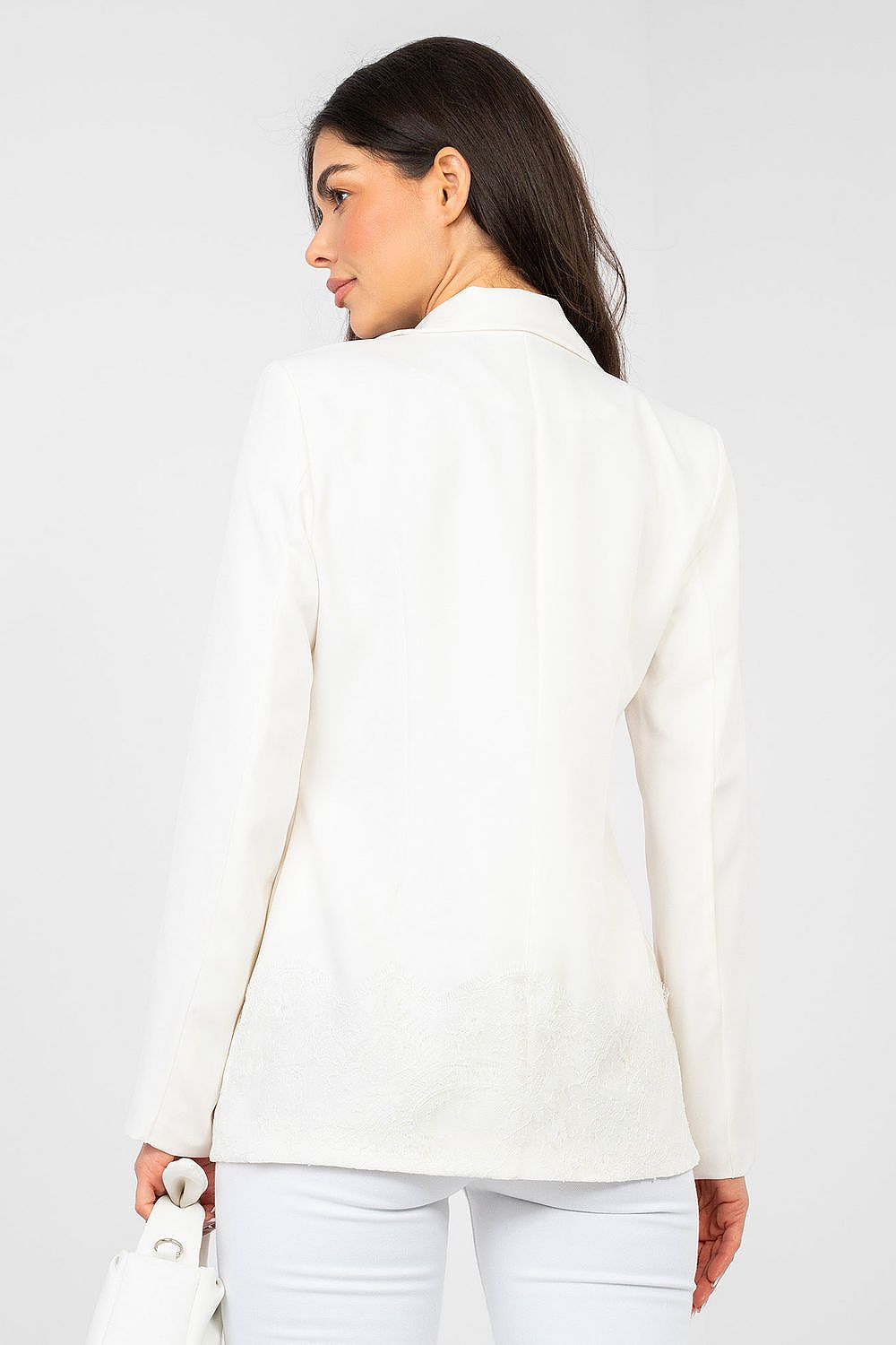 Blazer Mujer Sastre Minimalista – Blanco Roto – detalle 3 | DOMELVA