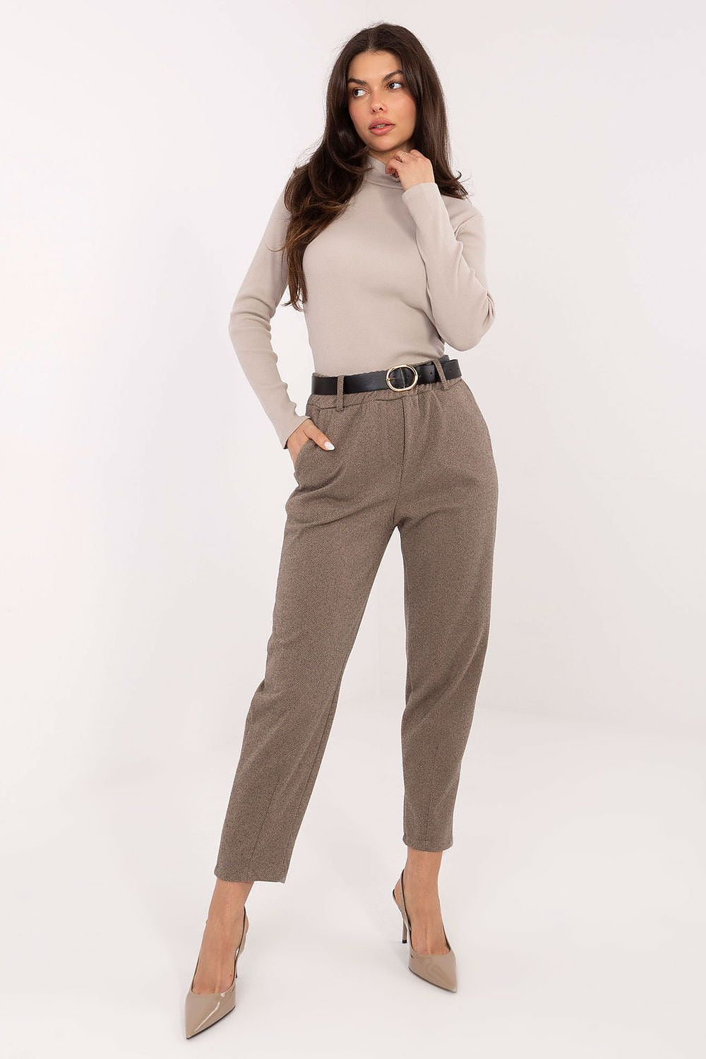Blusa Mujer Canalé Algodón Cuello Cisne – Beige Avena – detalle 2 | DOMELVA