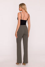 Pantalón Mujer Sastrería Corte Recto Raya – Verde Oliva – detalle 3 | DOMELVA