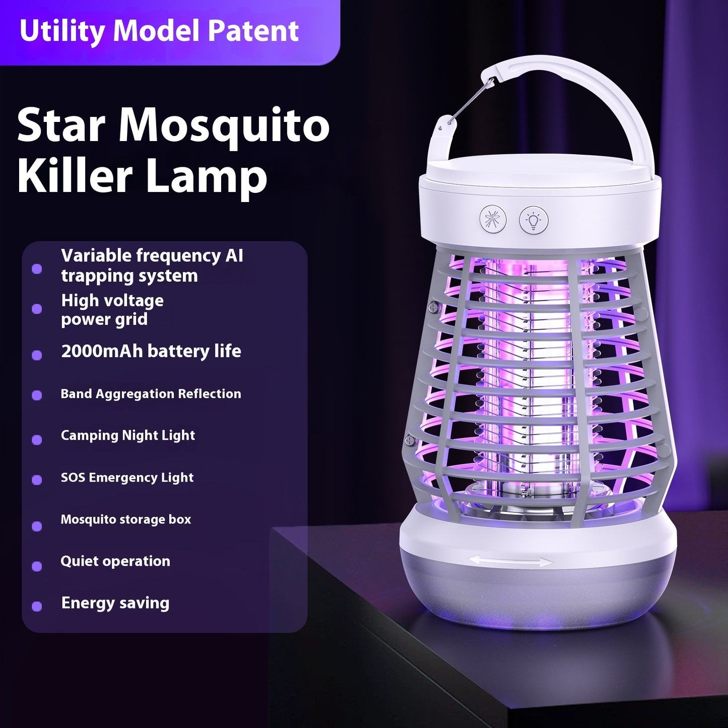 Lámpara Antimosquitos AuraZap 2 en 1