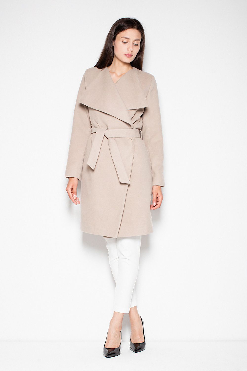 Gabardina Mujer Cruzada Lazada – Beige Arena – detalle 2 | DOMELVA