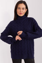 Jersey Mujer Cuello Alto Estructurado – Azul Marino | DOMELVA