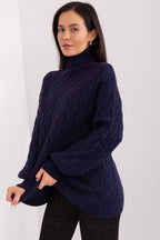 Jersey Mujer Cuello Alto Estructurado – Azul Marino – detalle 2 | DOMELVA