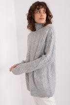 Jersey Mujer Cuello Alto Estructurado – Gris Hielo – detalle 2 | DOMELVA