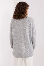 Jersey Mujer Cuello Alto Estructurado – Gris Hielo – detalle 3 | DOMELVA