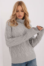 Jersey Mujer Cuello Alto Punto Suave – Gris Topo | DOMELVA