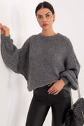 Jersey Mujer Oversize Punto Grueso – Gris Antracita | DOMELVA