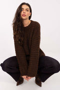 Jersey Mujer Punto Gofre Cuello Redondo – Marrón Espresso | DOMELVA