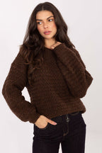 Jersey Mujer Punto Gofre Cuello Redondo – Marrón Espresso – detalle 4 | DOMELVA