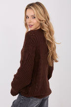 Jersey Mujer Punto Suave Cuello Redondo – Marrón Glacé – detalle 2 | DOMELVA