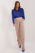 Pantalón Mujer Vestir Corte Clásico Algodón – Beige Lino | DOMELVA