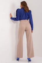 Pantalón Mujer Vestir Corte Clásico Algodón – Beige Lino – detalle 3 | DOMELVA
