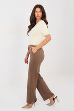 Pantalón Mujer Recto Viscosa Talle Alto – Beige Tostado – detalle 2 | DOMELVA