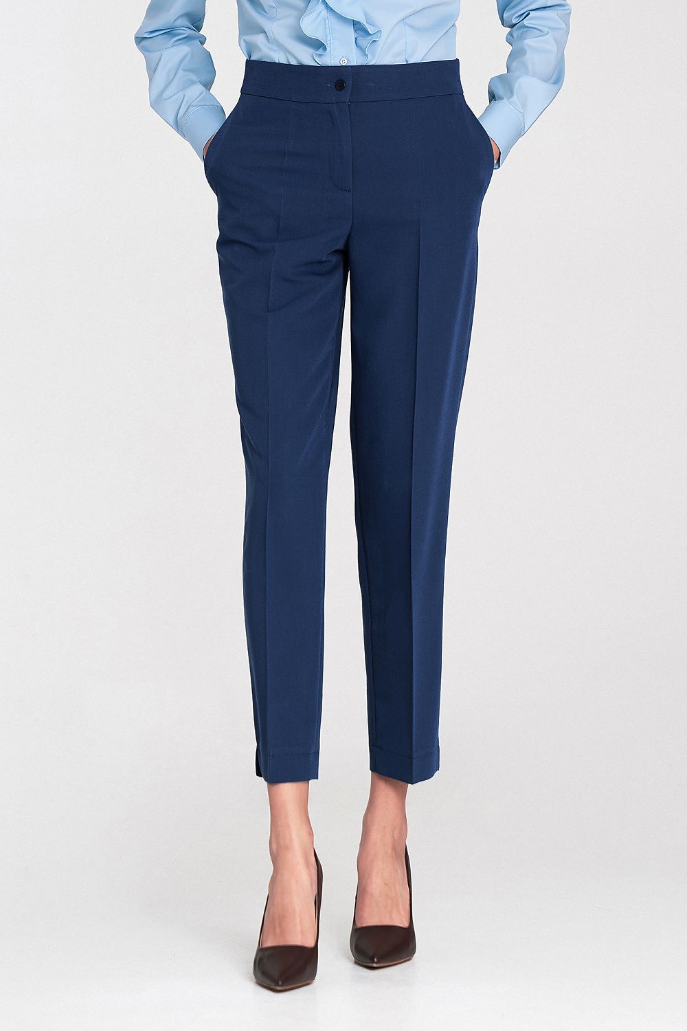 Pantalón Mujer Sastre Corte Slim – Azul Marino | DOMELVA