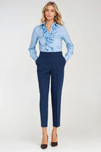 Pantalón Mujer Sastre Corte Slim – Azul Marino – detalle 4 | DOMELVA