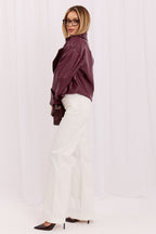 Pantalón Mujer Vaquero Wide Leg Talle Alto – Blanco Marfil – detalle 2 | DOMELVA
